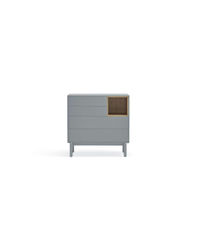 Cómoda para dormitorio modelo Corvo 1 hueco 4 cajones acabado gris perla,