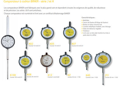ACEMETER Indicateurs à Cadran Métrique Comparateur de Précision 0,01 mm,  Gamme de 0~10 mm : : Commerce, Industrie et Science