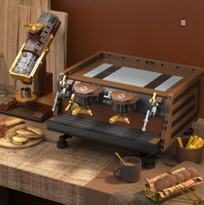 Compatível com LEGO, máquina de café e moedor, design clássico italiano