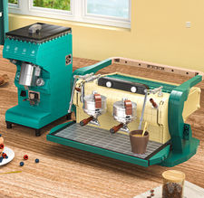 Compatível com LEGO, máquina de café e moedor, estilo magnífico e elegante