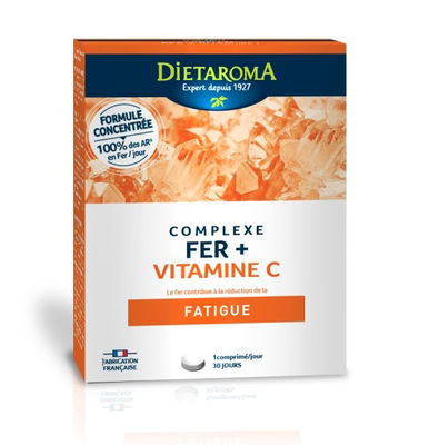 Complexe Fer + Vitamine C Dietaroma 30 comprimés