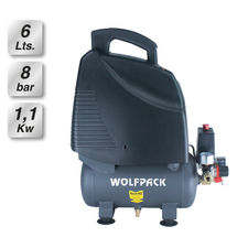 Compresor Wolfpack 6 Litros 1,5 HP Sin Aceite