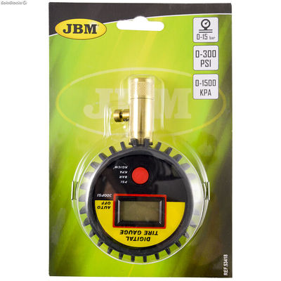 Comprobador de presión digital de neumáticos (0-15 bar) jbm 53418 - Foto 2