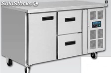comptoir frigorifique avec 2 tiroirs et les portes 282 litres
