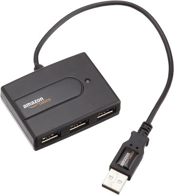 Concentrador USB 2.0 ultra mini de 4 puertos, negro