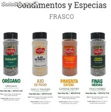 Condimentos, Especias, Canela, Comino, Pimienta, Cúrcuma, Color, Adobo