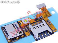 Conector, lector cartão SIM, cartão de memoria MicroSD e flash en flex LG F6,