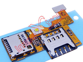 Conector, lector cartão SIM, cartão de memoria MicroSD e flash en flex LG F6, - Foto 2