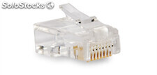 Conector modular 8P8C (RJ-45) de 8 contactos dorados 50 µ, para cable UTP cat. 5