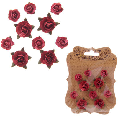 Confezione da 10 Fermacampioni Decorativi - Rose Rosse