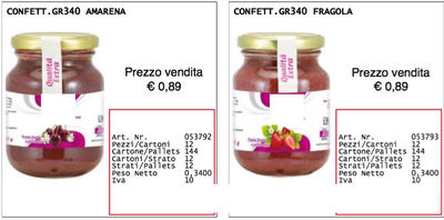 Confiture de fruits différents goûts 340 gr - Italian product