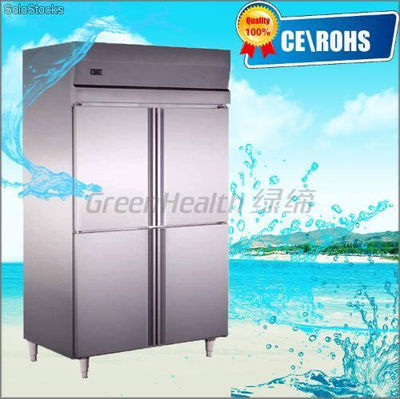 Congelador de dos puertas refrigerador acero inoxidable