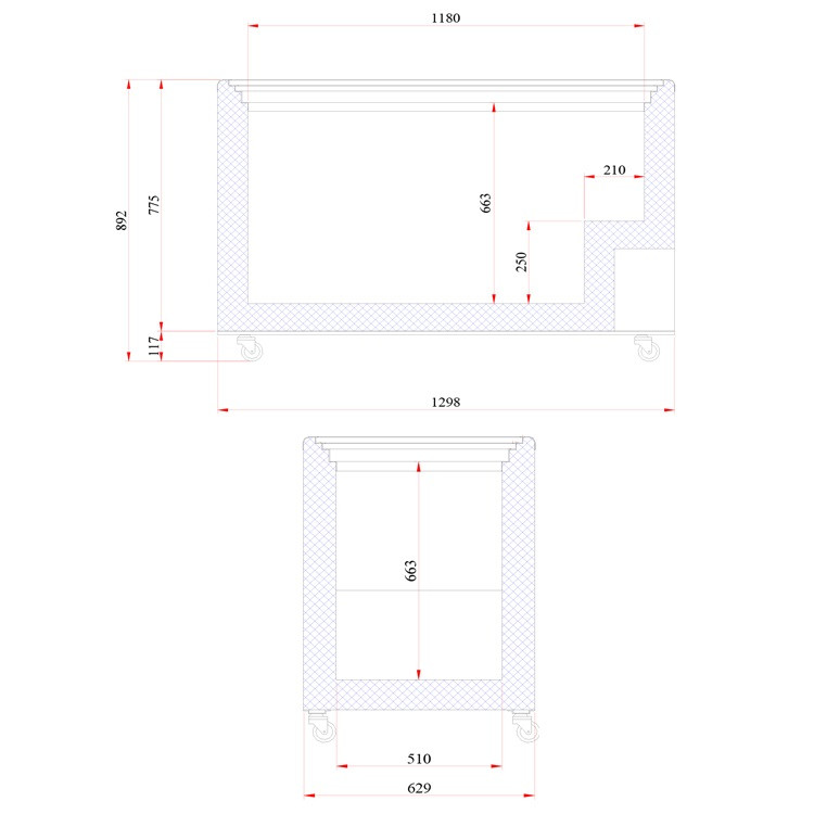 Arcón Congelador Horizontal Puerta Cristal NLFG-385 Edenox