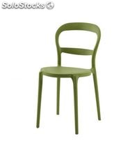 Conjunto 2 cadeiras de jantar de polipropileno verde.