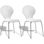 Conjunto 2 cadeiras de jantar empilháveis, estilo borboleta, branco - 1