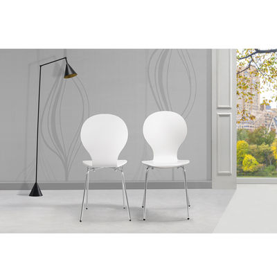 Conjunto 2 cadeiras de jantar empilháveis, estilo borboleta, branco - Foto 2