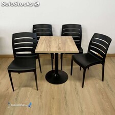 Conjunto 4 sillas carmen y 1 mesa f cuadrada interior