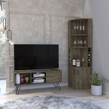 Conjunto Andorra, Mueble Para Tv Z 115 + Mueble Bar Botellero Esquinero