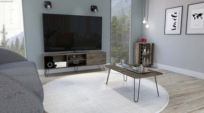 Conjunto Andorra, Mueble Para Tv Z 180 + Mesa De Centro + Bar Bajo