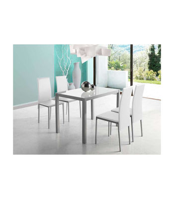 Conjunto cocina mesa blanca y 4 sillas Almudena color blanco., Color - - Foto 5