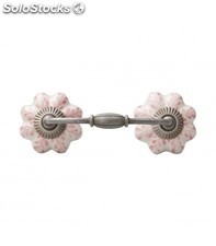 Conjunto de 4 puxadores com suportes em forma de flores e rosas detalhes. feita