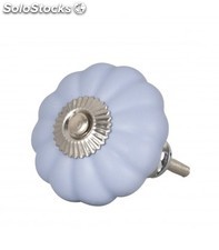 Conjunto de 6 puxadores de em forma de flor em azul e com prata feito em