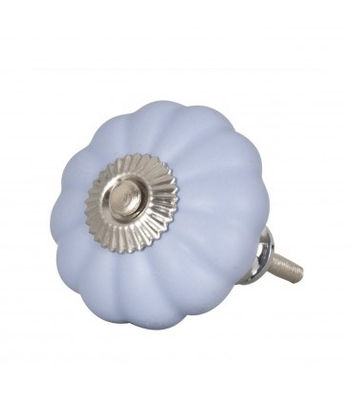Conjunto de 6 puxadores de em forma de flor em azul e com prata feito em