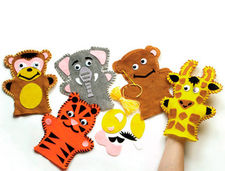 Conjunto de costura para marionetas de animales selva bolsitas de 4 unidades