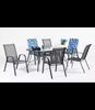 Conjunto de mesa + 4 sillones en acero Sulam-150/4 en acabado gris antracita