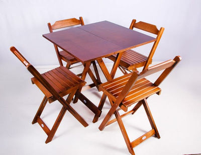 Conjunto de Mesa e 4 Cadeiras Dobrável - Foto 3