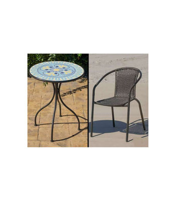 Conjunto de mesa y 2 sillones terraza jardin mosaico Berna/Brasil-60/2.