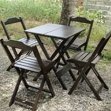 Conjunto de Mesas e 4 Cadeiras Dobráveis - Foto 2