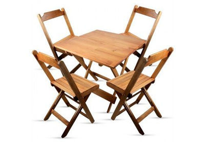 Conjunto de Mesas e 4 Cadeiras Dobráveis - Foto 5