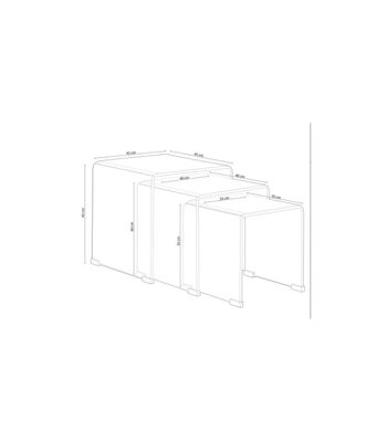 Conjunto de mesas Glass de cristal. 45 cm(alto)45 cm(ancho)45 cm(largo) - Foto 2