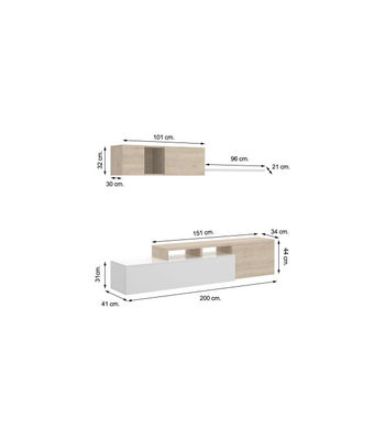 Conjunto de salon compacto Higuera de Calatrava en color Blanco Brillo / Natural - Foto 3