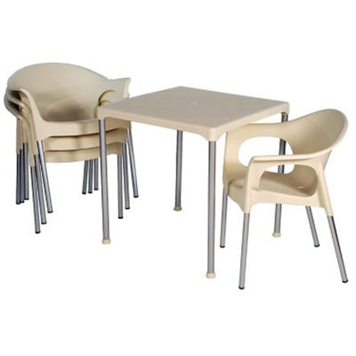 Conjunto de terraÇo 4 cadeiras perla con mesa Vince 70x70