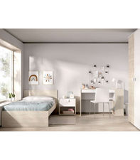 Conjunto dormitorio juvenil Topo-2 en acabado natural/blanco.