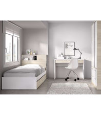 Conjunto juvenil cama de 90cm con 2 cajones, armario y escritorio Tamesis