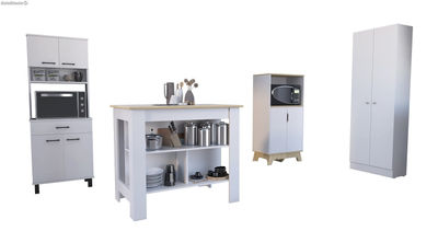 Conjunto Linea Z Cocina, Mueble Auxiliar Para Microondas Z-65 + Alacena Buffet - Foto 2