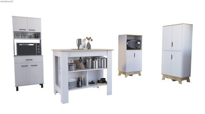 Conjunto Linea Z Cocina, Mueble Auxiliar Para Microondas Z-65 + Auxiliar Cocina - Foto 2
