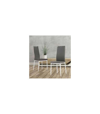 Conjunto mesa + 4 sillas Emma acabado negro/gris., Color - Cristal y tapizado - Foto 5