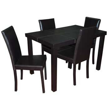 Conjunto mesa + 4 sillas polipiel