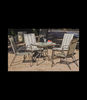 Conjunto mesa + 4 sillones acero Macao-90/4 en acabado color bronce