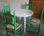 Conjunto mesa de 80cm de diámetro y cuatro sillas estilo sevillano asiento anea - 1