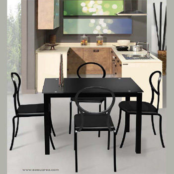 Conjunto mesa de cocina + 4 sillas Mod cayrtabi negro