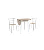 Conjunto mesa y 2 sillas María, en acabado blanco y roble canadian, Color -