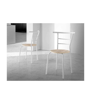 Conjunto mesa y 2 sillas María, en acabado blanco y roble canadian, Color - - Foto 5