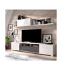 Conjunto mueble salon television Fuerte del Rey en blanco brillo y grafito 180