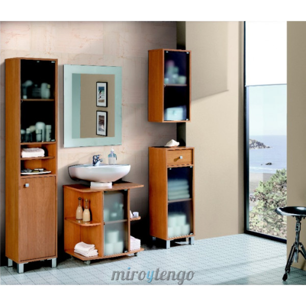 Pack mueble de baño + Columna + Armario Blanco (Incluye Lavabo y