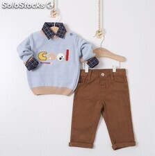 Conjunto niño 06 - 18 meses camisa + pantalon + jersey 3 piezas